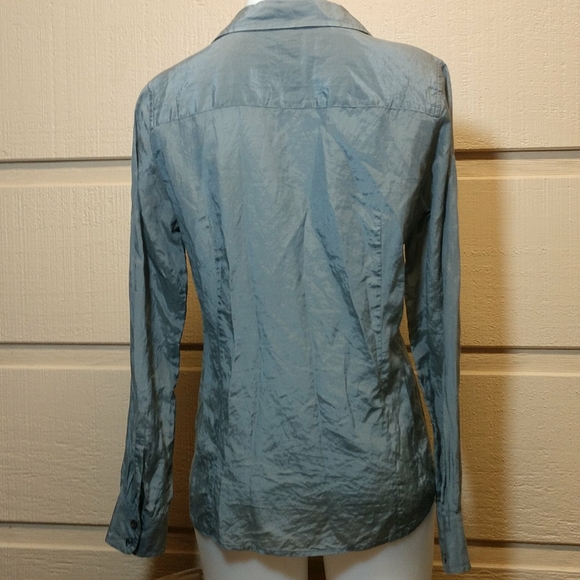 J Crew gray semi-sheer lightweight silk blend top - Picture 3 of 7